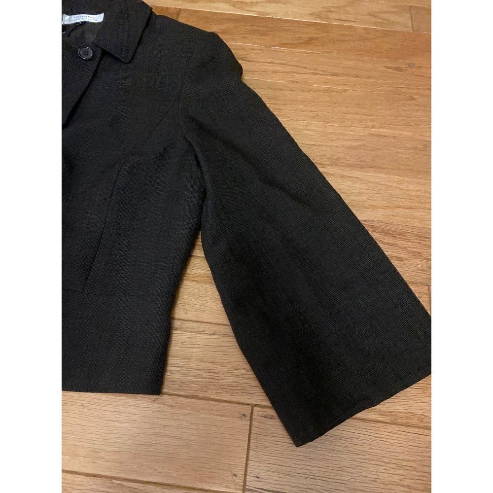 Tahari, Women's Basic Black Double Button Front C… - image 3